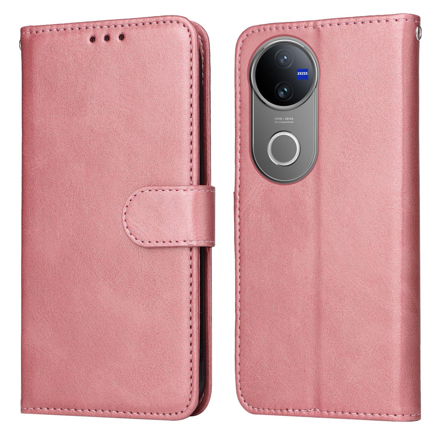 For vivo V50 Classic Calf Texture Flip Leather Phone Case(Rose Gold)