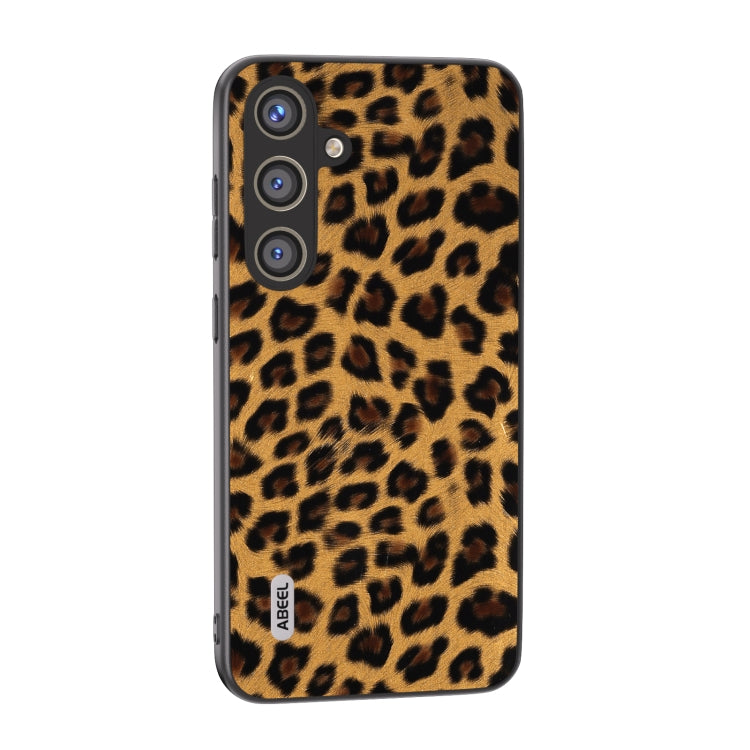 For Samsung Galaxy S24 5G ABEEL Black Edge Leopard Phone Case(Golden Leopard)