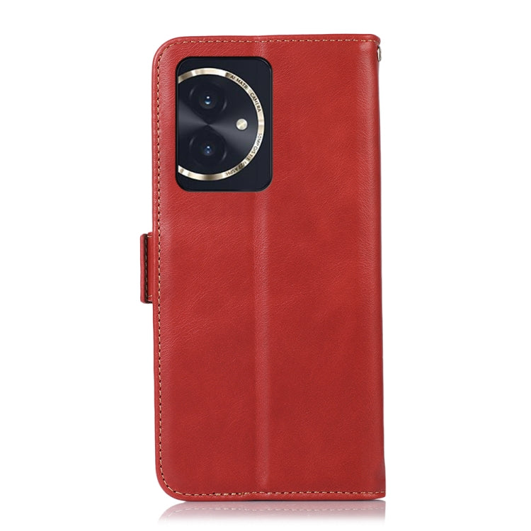 For Honor 100 Crazy Horse Top Layer Cowhide Leather Phone Case(Red)