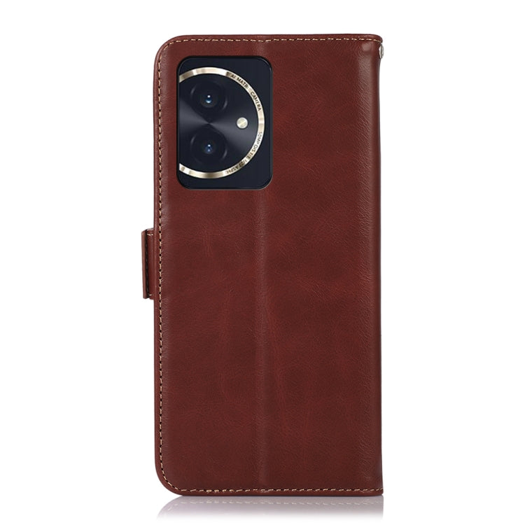 For Honor 100 Crazy Horse Top Layer Cowhide Leather Phone Case(Brown)