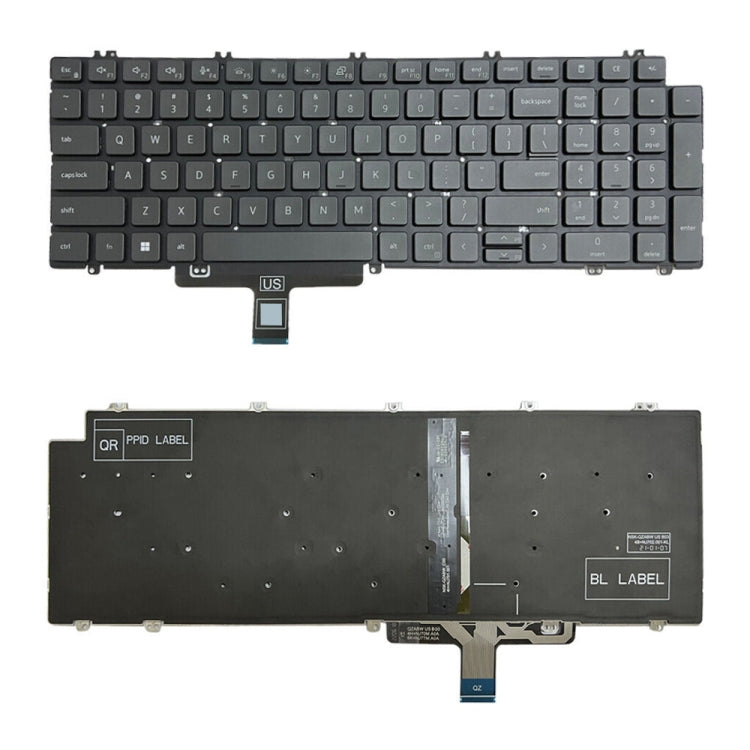 For Dell Latitude 5520 5521 Precision 3560 3561 US Version Backlight Laptop Keyboard(Black)