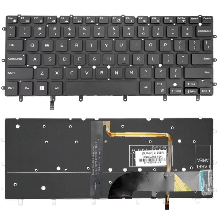 For Dell XPS 13 9343 13 9350 9360 US Version Backlight Laptop Keyboard(Black)