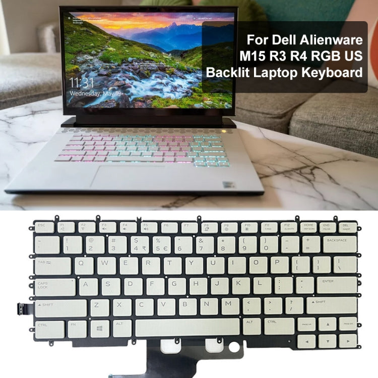 For Dell Alienware M15 / R3 / R4 US Version RGB Backlight Laptop Keyboard(YGFJK PK132VR2B01)