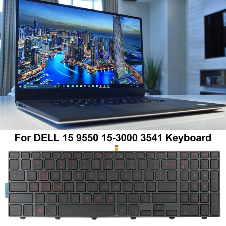 Backlight Laptop Keyboard For Dell 15-9550 / 15-3000 / 15-5542(Red Word)