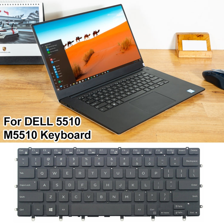 For Dell 5510 M5510 15-7558 7568 XPS 15-9550 US Version Laptop Keyboard(Black)