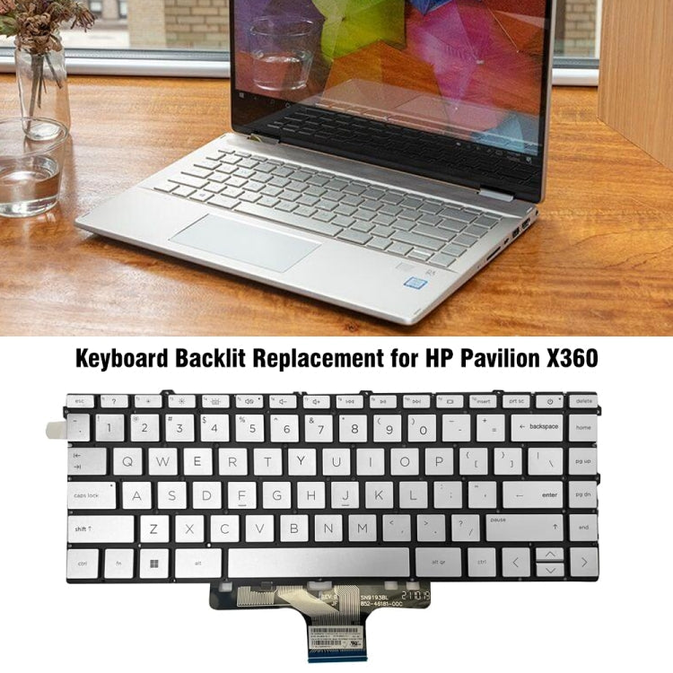 For HP Pavilion X360 14-DW US Version Laptop Backlight Keyboard(Silver)
