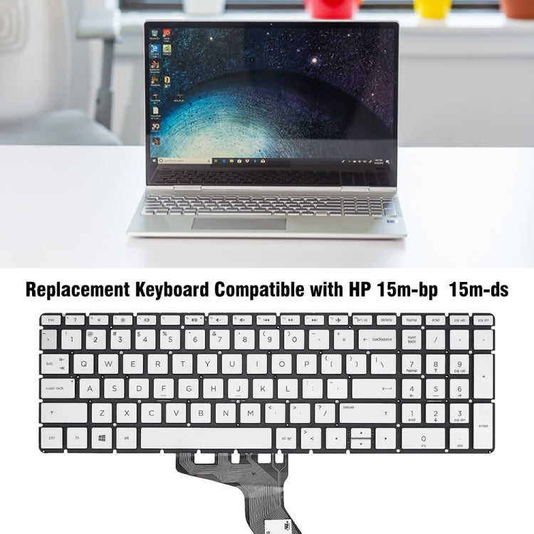 For HP 15m-DR / 15m-DS US Version Laptop Backlight Keyboard(Silver)