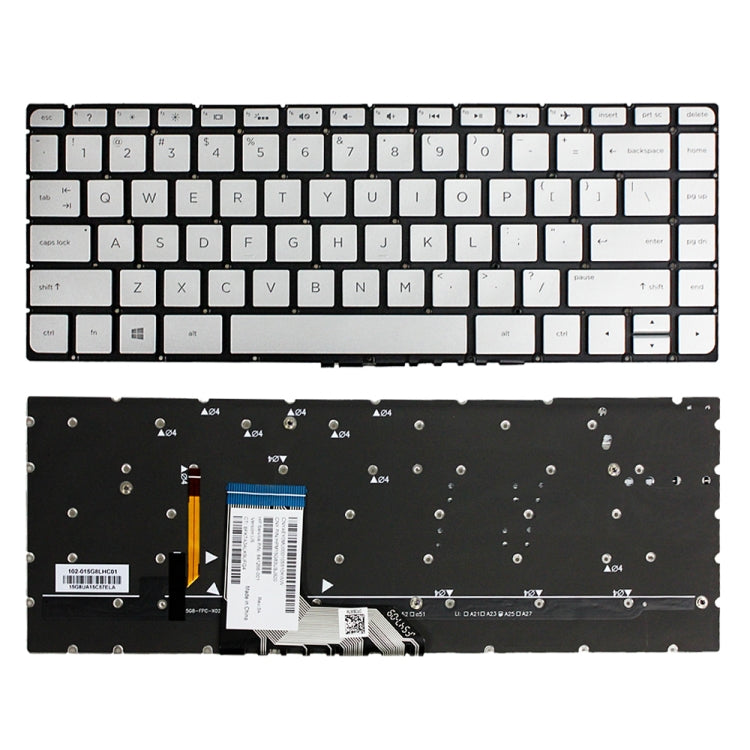 For HP Spectre 15-AP US Version Laptop Backlight Keyboard(Silver)