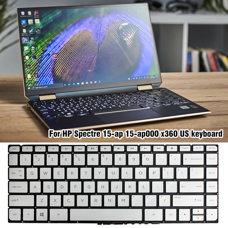 For HP Spectre 15-AP US Version Laptop Backlight Keyboard(Silver)