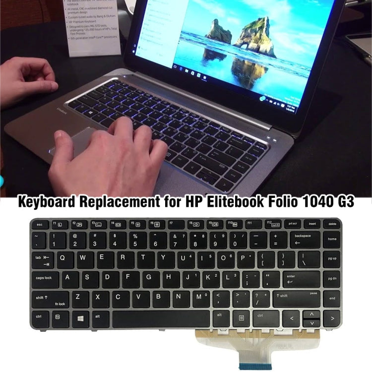 For HP Elitebook Folio 1040 G3 US Version Laptop Backlight Keyboard