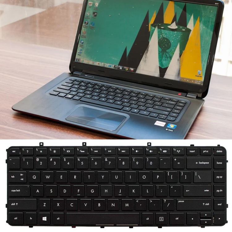 For HP Envy4 4-1000 Laptop Keyboard with Frame