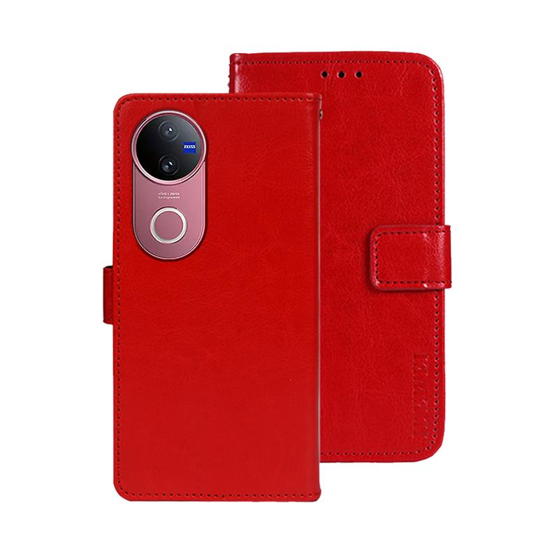 For vivo V50 5G Global idewei Crazy Horse Texture Leather Phone Case(Red)