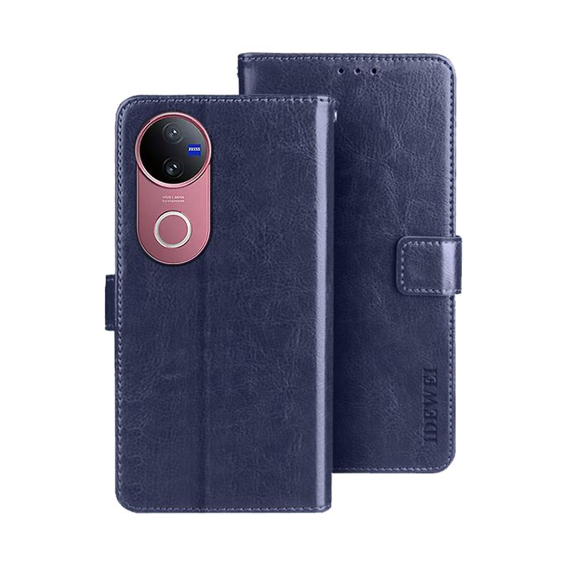 For vivo V50 5G Global idewei Crazy Horse Texture Leather Phone Case(Blue)