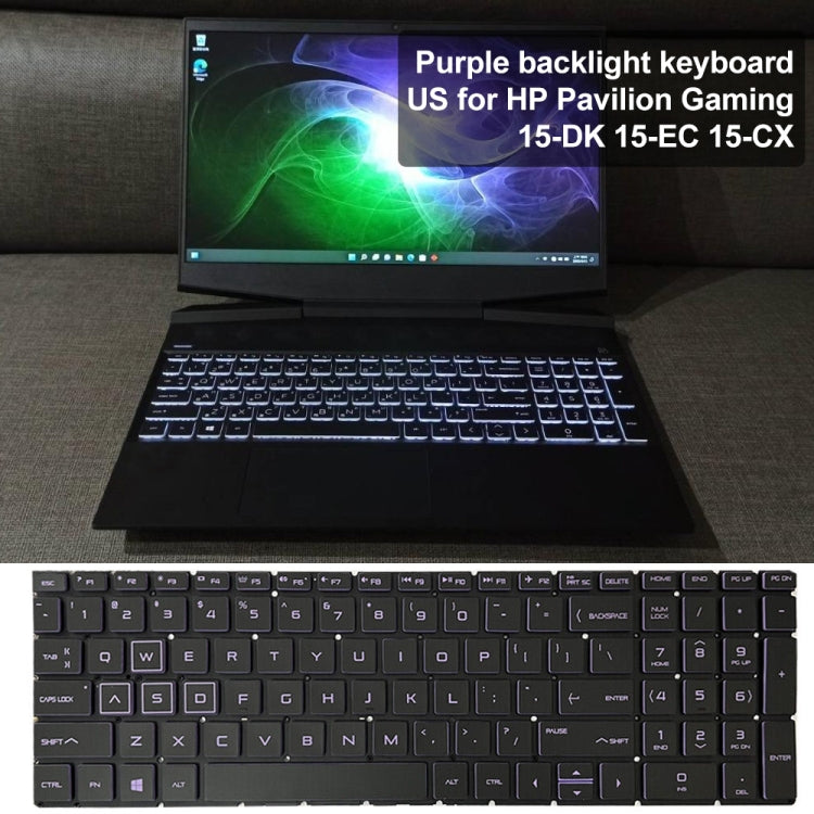 For HP Pavilion Gaming 15-DK US Version Laptop Backlight Keyboard(Purple)