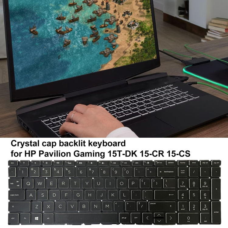 For HP Pavilion Gaming 15-DK Crystal Cap US Version Laptop Backlight Keyboard