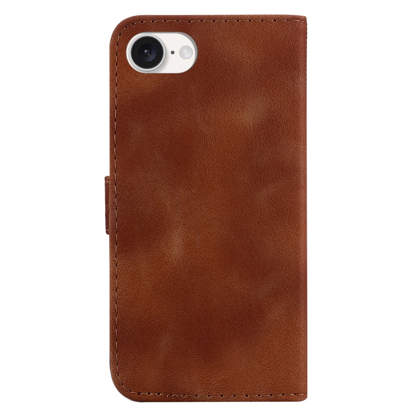 For iPhone 16e Seven-shaped Embossed Leather Phone Case(Brown)