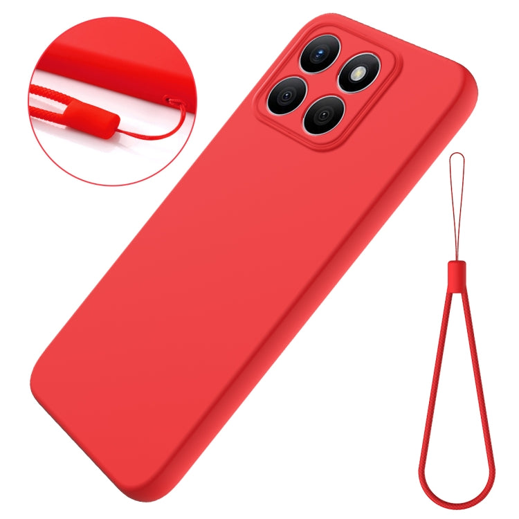 For Honor X8b Pure Color Liquid Silicone Shockproof Phone Case(Red)