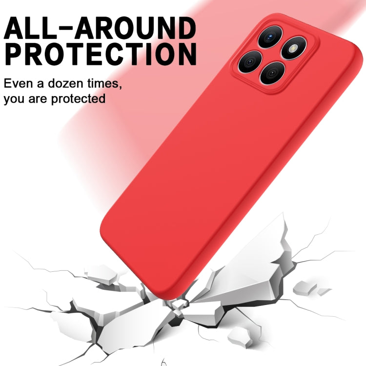 For Honor X8b Pure Color Liquid Silicone Shockproof Phone Case(Red)