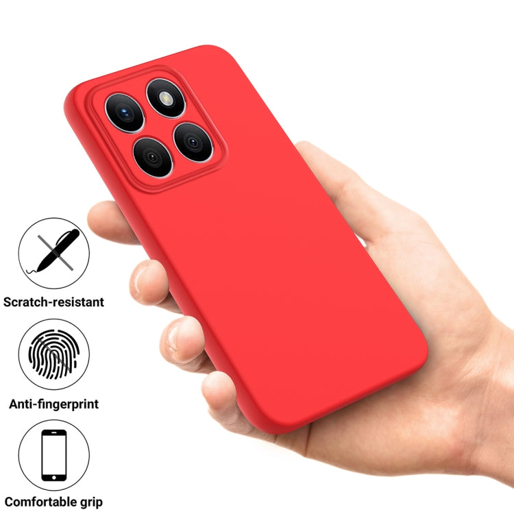 For Honor X8b Pure Color Liquid Silicone Shockproof Phone Case(Red)