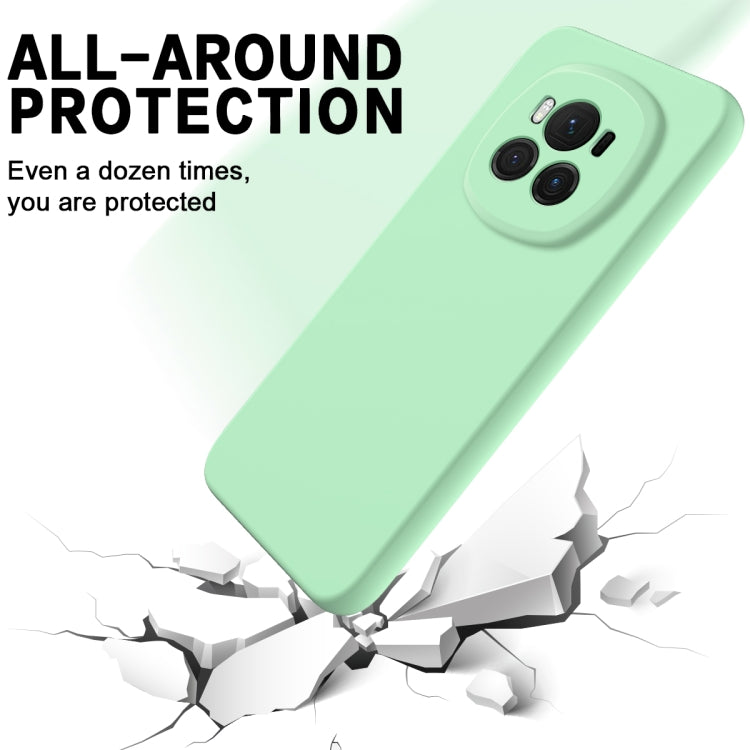 For Honor Magic6 Pure Color Liquid Silicone Shockproof Phone Case(Green)