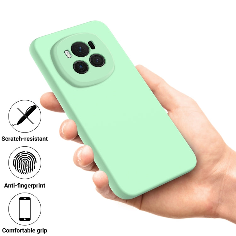 For Honor Magic6 Pure Color Liquid Silicone Shockproof Phone Case(Green)