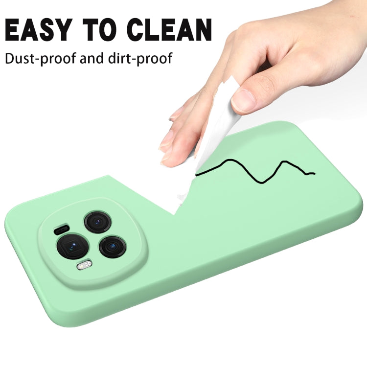 For Honor Magic6 Pure Color Liquid Silicone Shockproof Phone Case(Green)