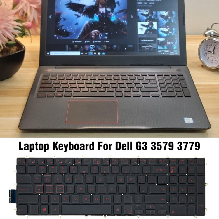 Backlight Laptop Keyboard For Dell G3 3579 3779 / G5 5587 / G7 7588(Red Word)