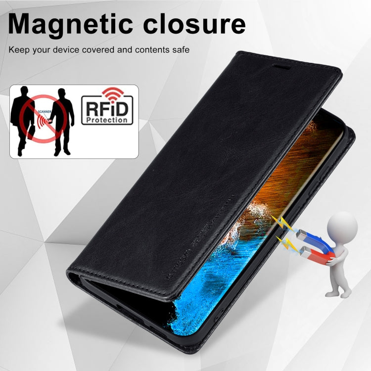For Samsung Galaxy S24 LC.IMEEKE RFID Anti-theft Leather Phone Case(Black)