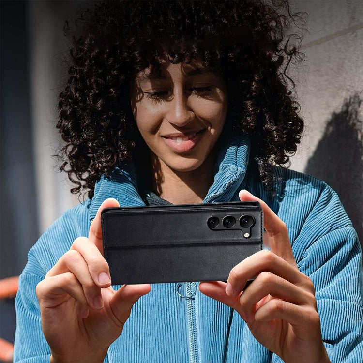 For Samsung Galaxy S24 LC.IMEEKE RFID Anti-theft Leather Phone Case(Black)