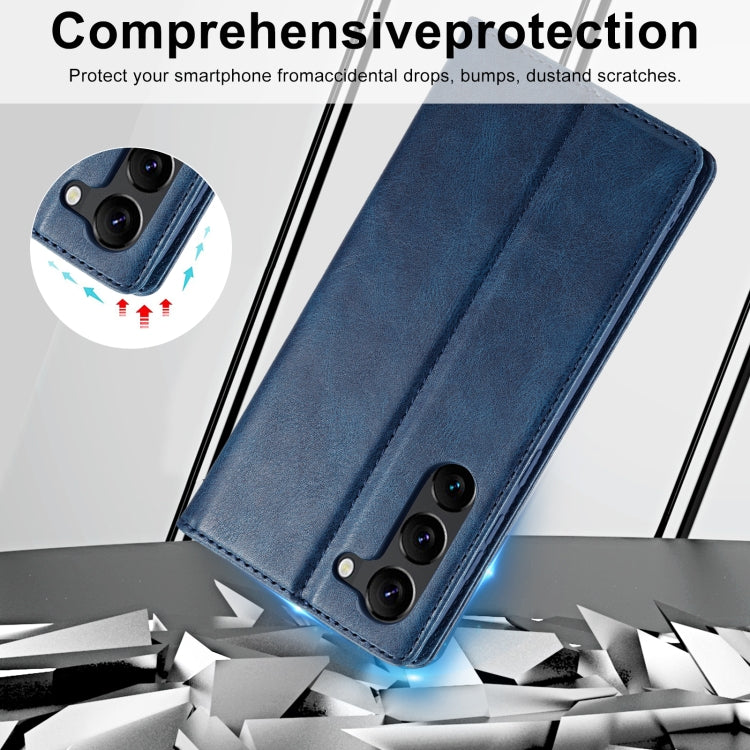 For Samsung Galaxy S24 LC.IMEEKE RFID Anti-theft Leather Phone Case(Blue)