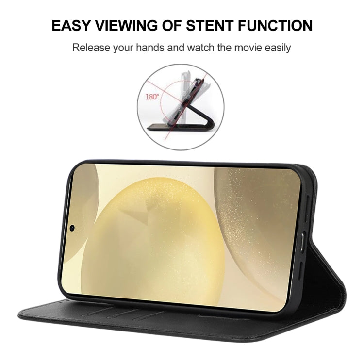 For Samsung Galaxy S24 5G Magnetic Closure Leather Phone Case(Black)
