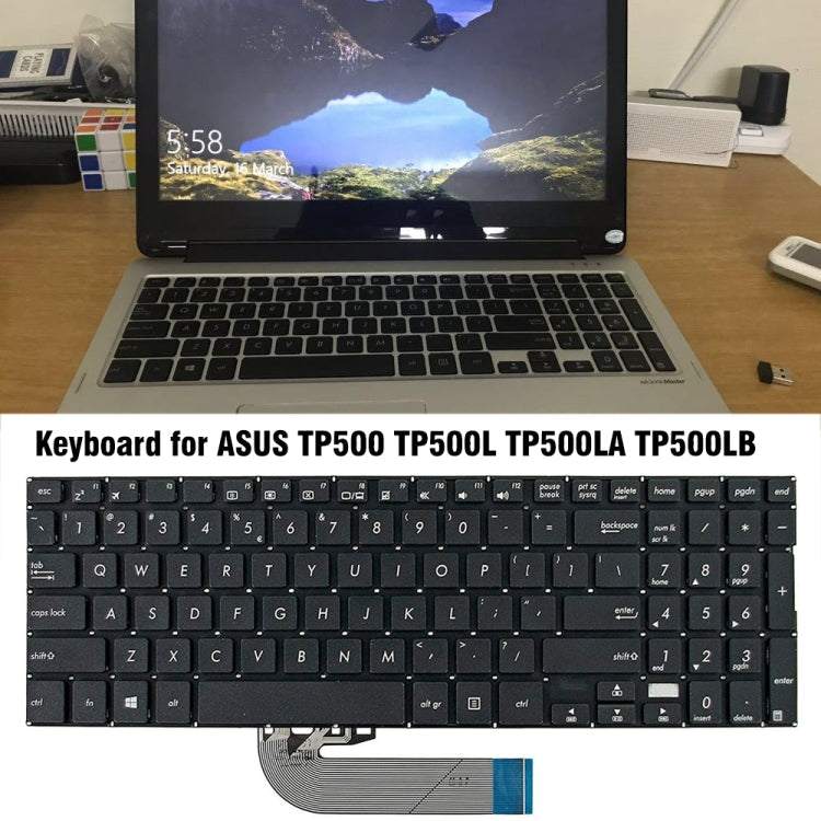 For ASUS TP500 TP500L TP500LA/LB TP500LN US Version Laptop Keyboard(Black)