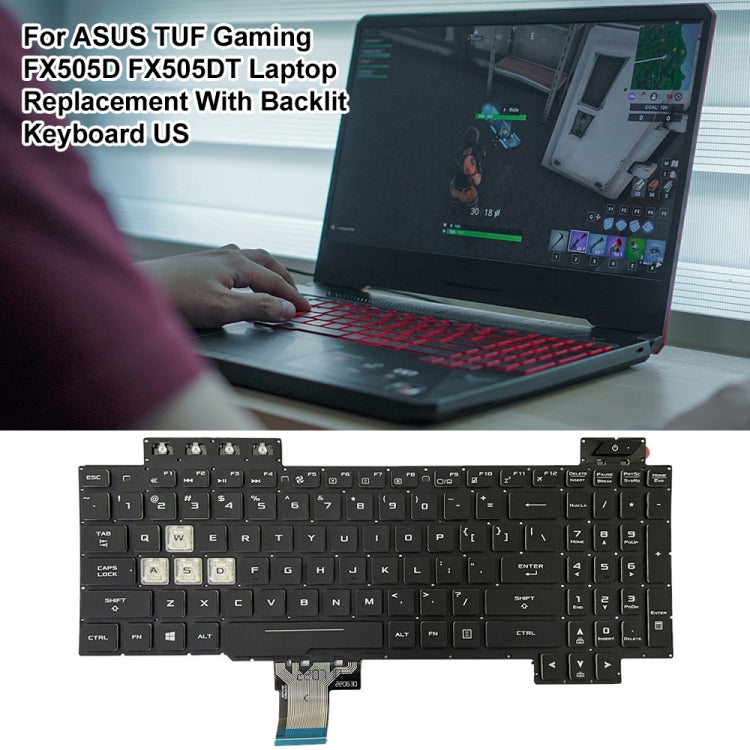 For Asus Gaming FX505D FX505DY FX505DD US Version Backlight Laptop Keyboard(Black)