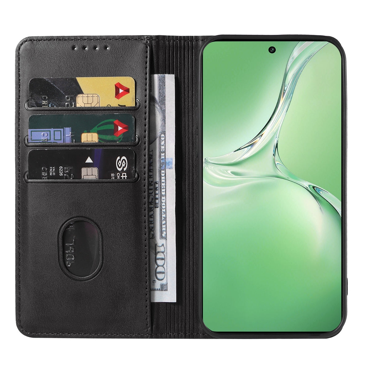 For OPPO K12 Magnetic Closure Leather Phone Case(Black)