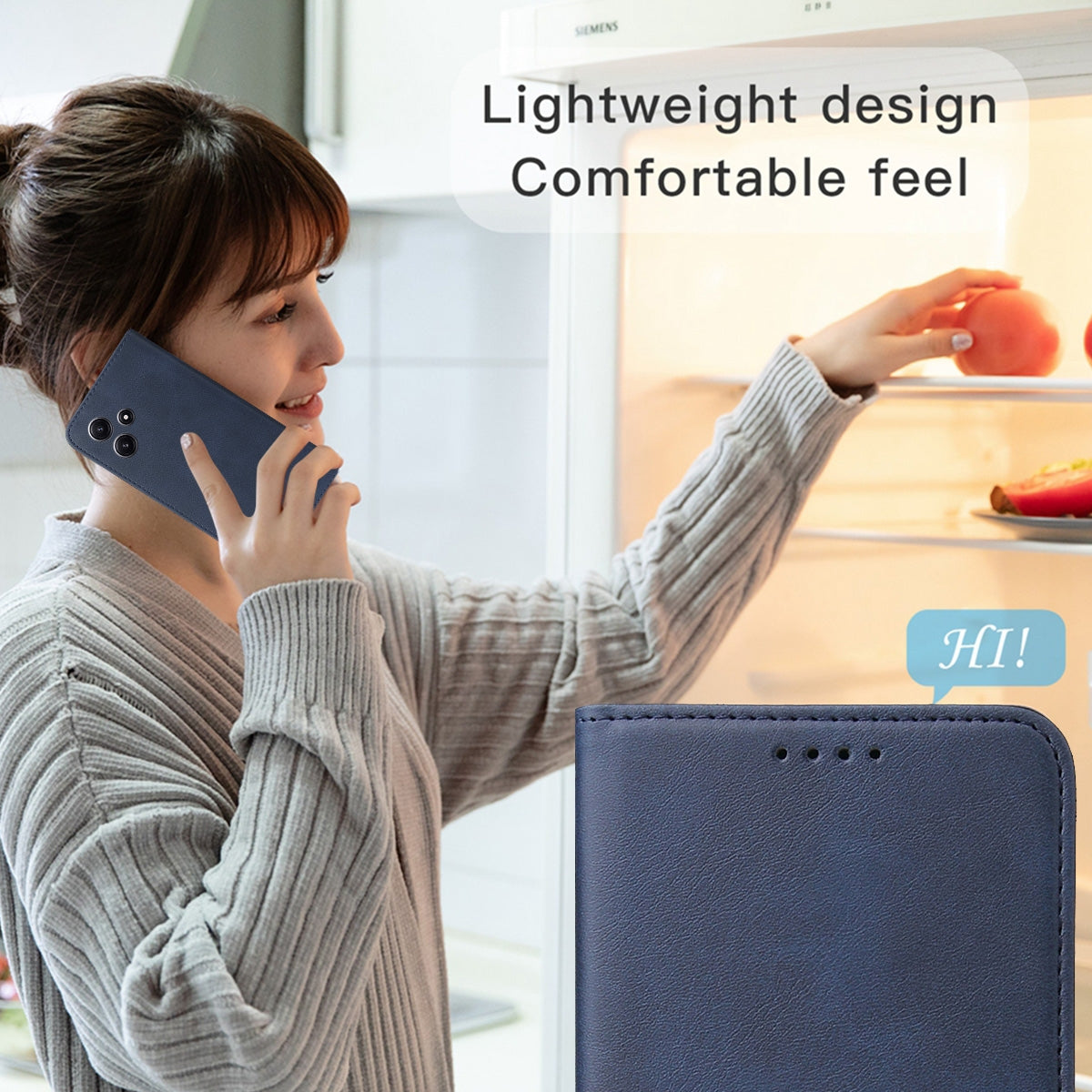 For OPPO K12 Magnetic Closure Leather Phone Case(Blue)