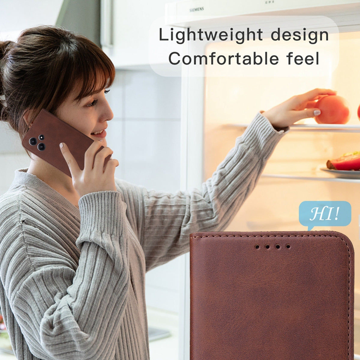 For OPPO K12 Magnetic Closure Leather Phone Case(Brown)