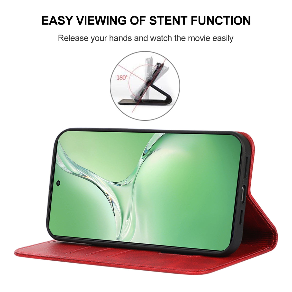 For OPPO K12 Magnetic Closure Leather Phone Case(Red)