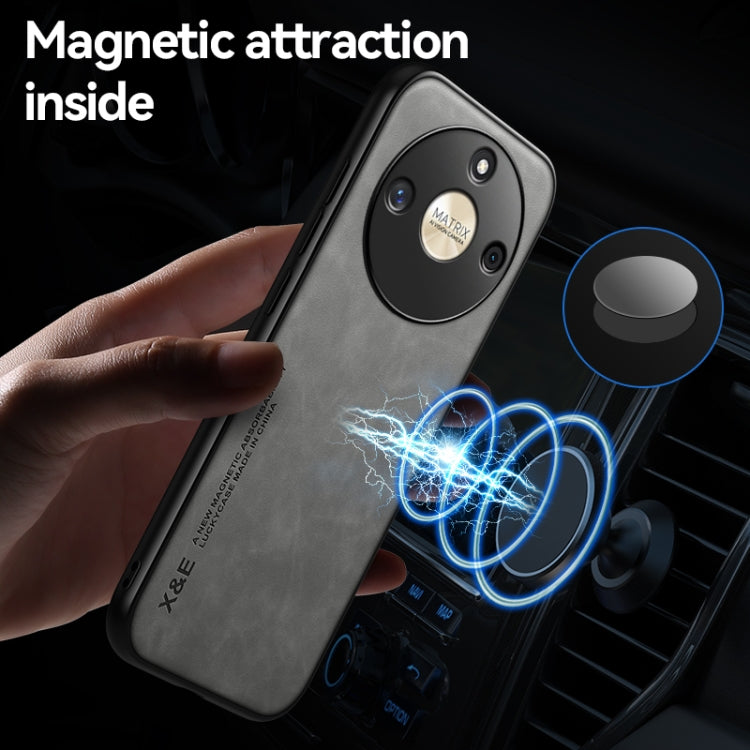 For Honor X9b Skin Feel Magnetic Leather Back Phone Case(Green)