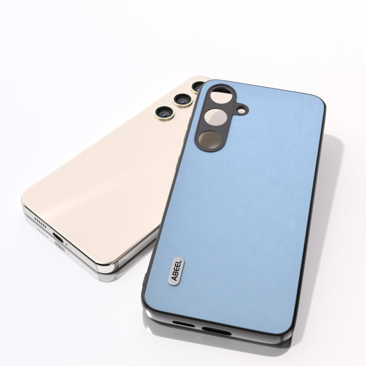 For Samsung Galaxy S24 5G ABEEL Arashi Texture PU Phone Case(Curtain Blue)