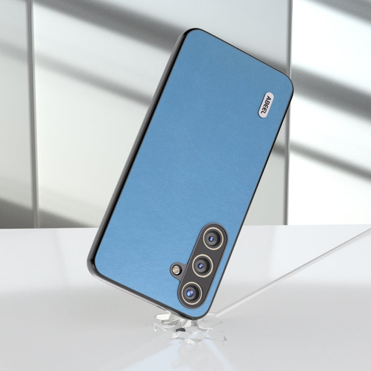 For Samsung Galaxy S24 5G ABEEL Arashi Texture PU Phone Case(Sky Blue)