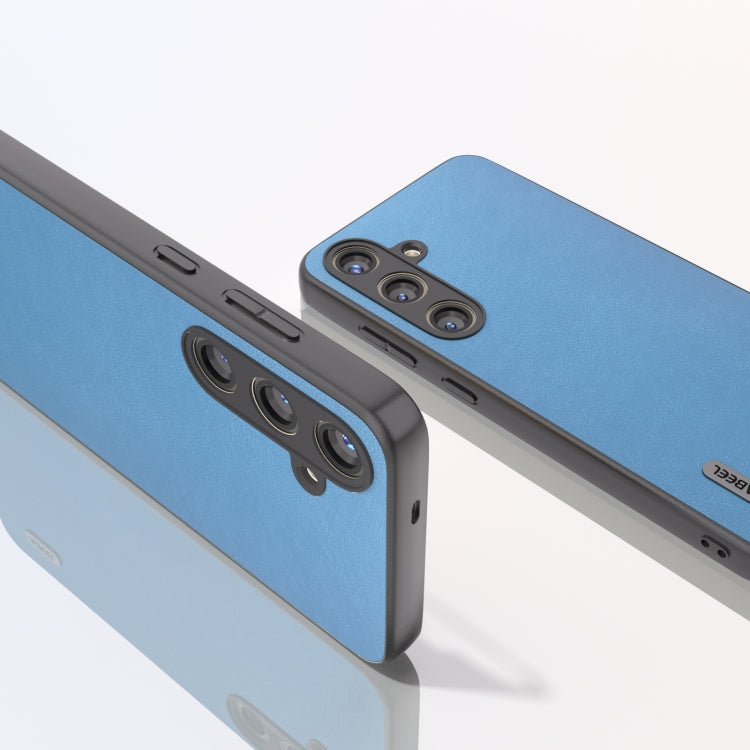 For Samsung Galaxy S24 5G ABEEL Arashi Texture PU Phone Case(Sky Blue)