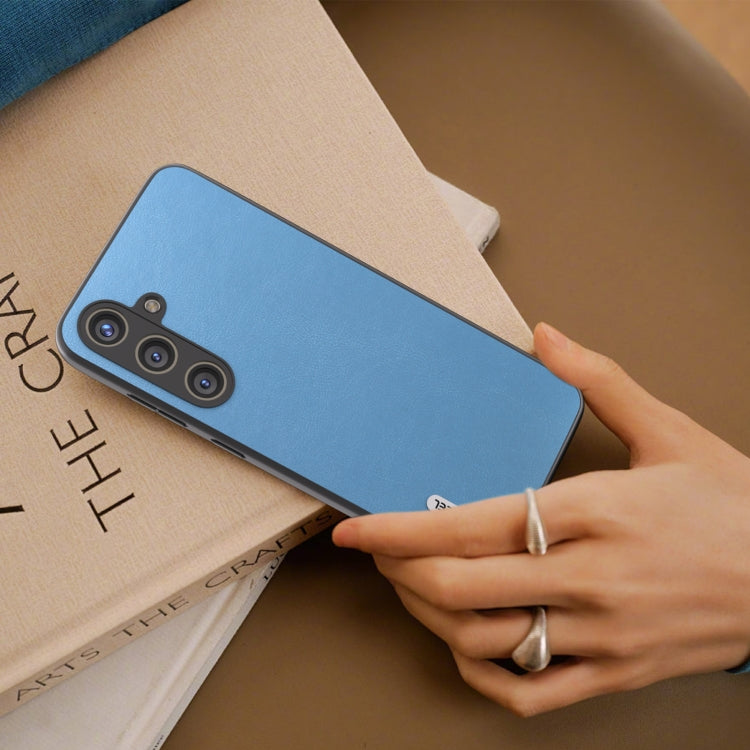 For Samsung Galaxy S24 5G ABEEL Arashi Texture PU Phone Case(Sky Blue)