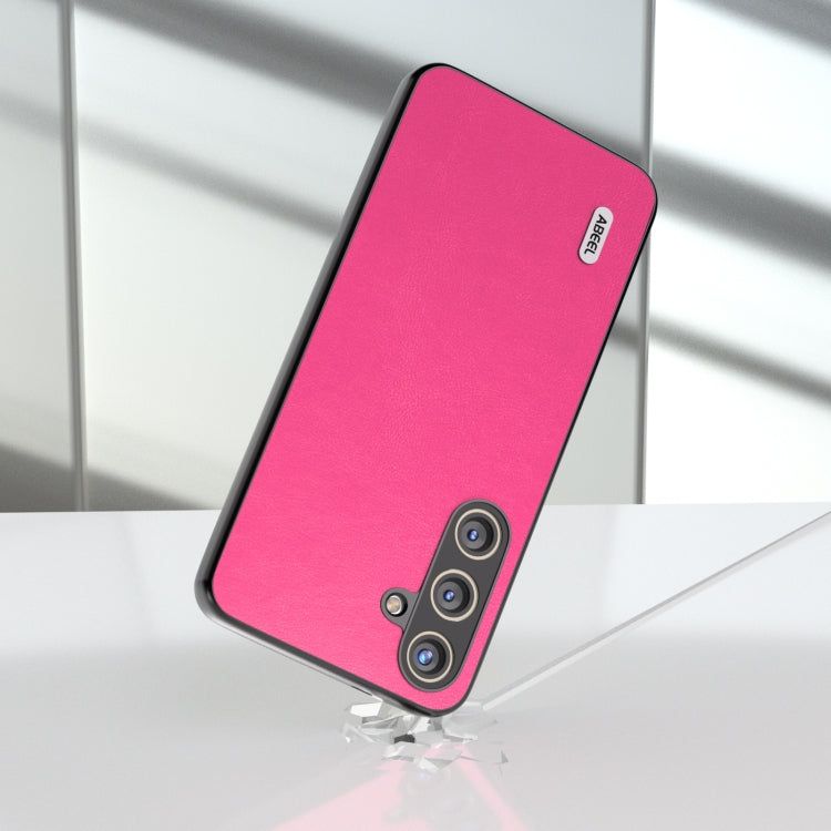For Samsung Galaxy S24 5G ABEEL Arashi Texture PU Phone Case(Rose Red)