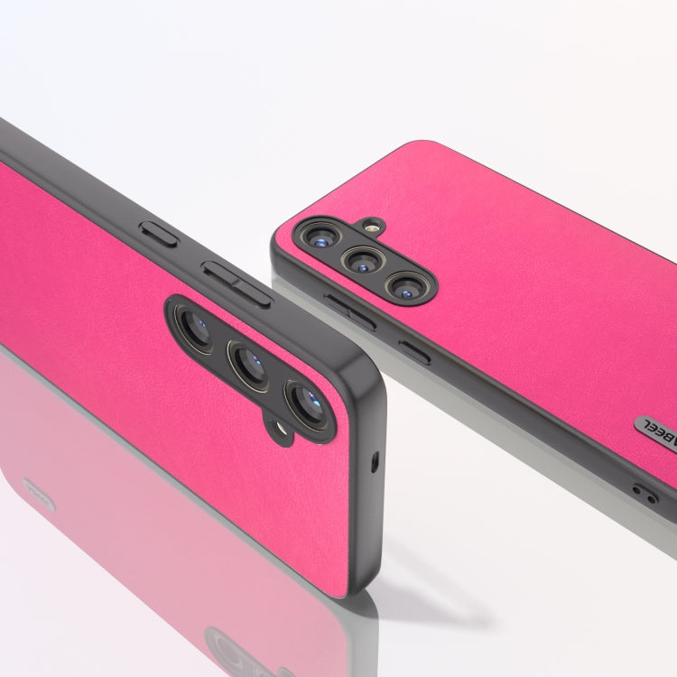 For Samsung Galaxy S24 5G ABEEL Arashi Texture PU Phone Case(Rose Red)