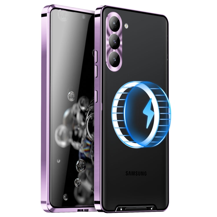 For Samsung Galaxy S24 5G MagSafe Magnetic Frosted Metal Phone Case(Purple)