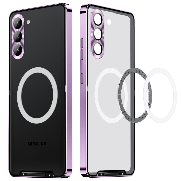 For Samsung Galaxy S24 5G MagSafe Magnetic Frosted Metal Phone Case(Purple)