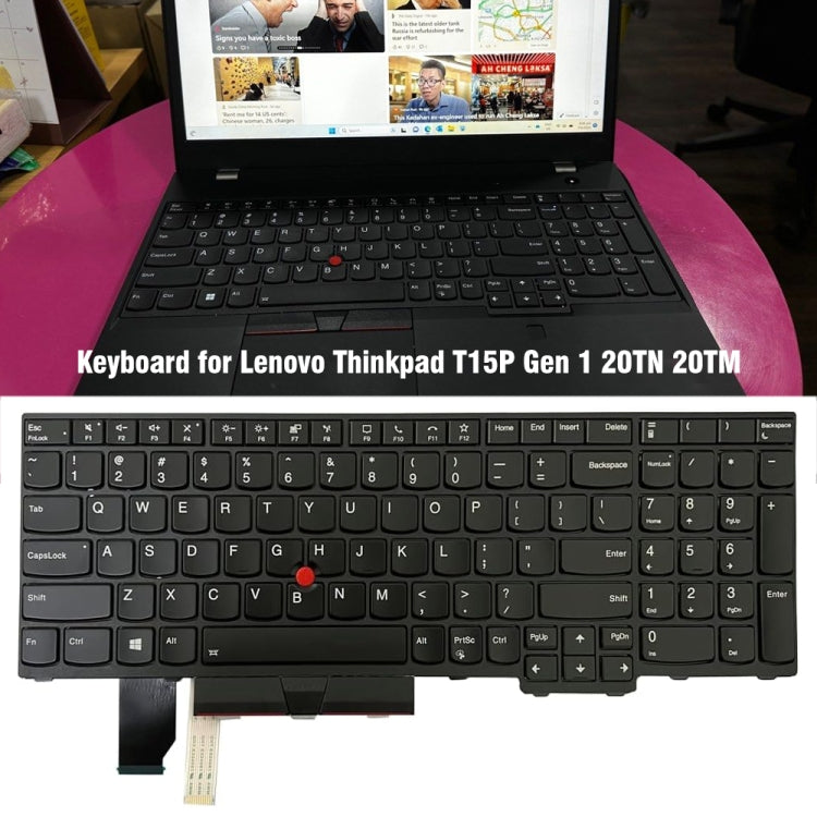 For Lenovo ThinkPad T15p Gen 1 20TN 20TM US Version Backlight Laptop Keyboard