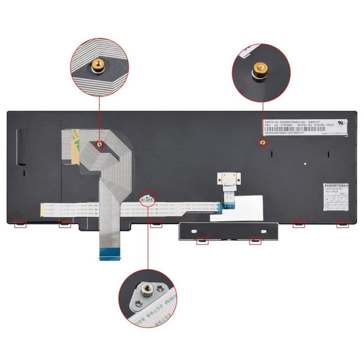 For Lenovo P51S P52S T570 T580 US Version Backlight Laptop Keyboard