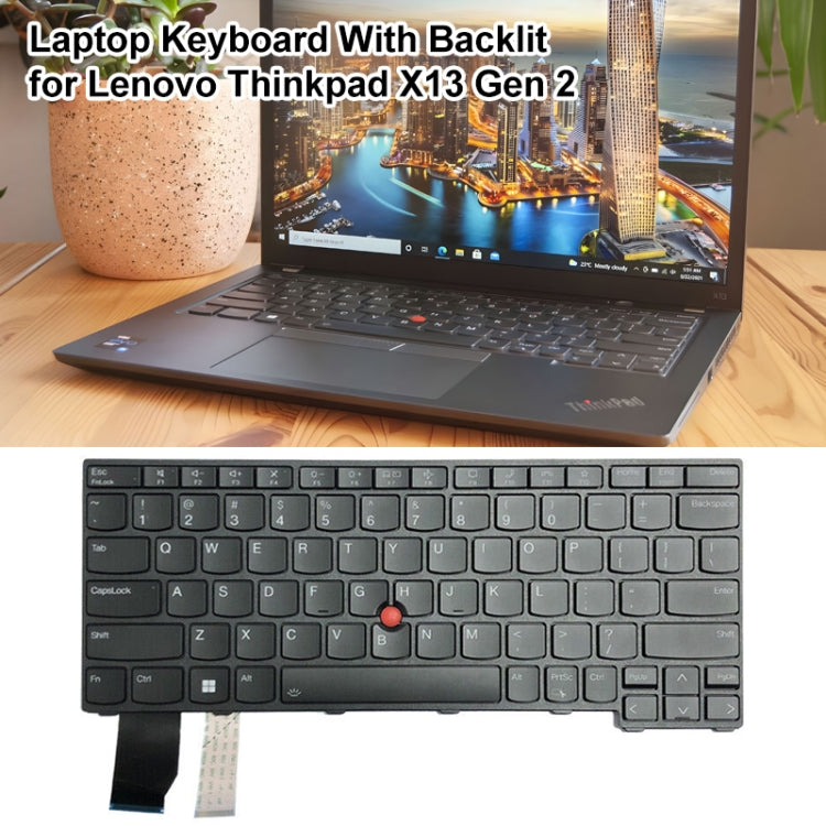 For Lenovo ThinkPad X13 Gen 2 US Version Backlight Laptop Keyboard