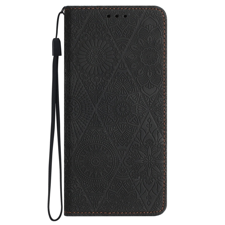For Samsung Galaxy S24 5G Ethnic Embossed Adsorption Leather Phone Case(Black)